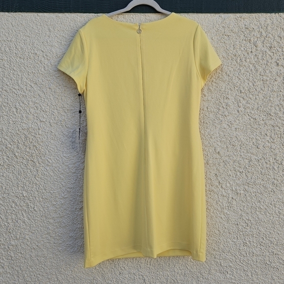 NWT Tommy Hilfiger light yellow faux pocket retro sheath dress size 12 - Picture 2 of 7
